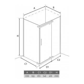 Душевой уголок Alex Baitler AB244-120 (1200x900x2000)